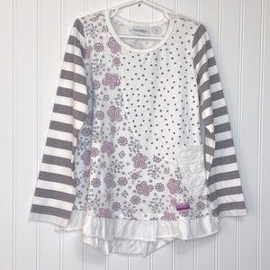 Naartjie Girls Long Sleeve Mixed Print Tunic Waterlily Size 6 Rare unrelea…